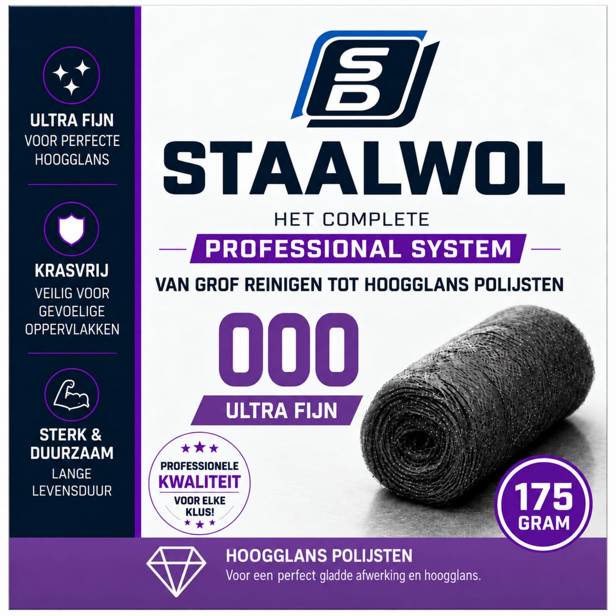 SD Staalwol 175 gram – Nr. 000 Super Fijn