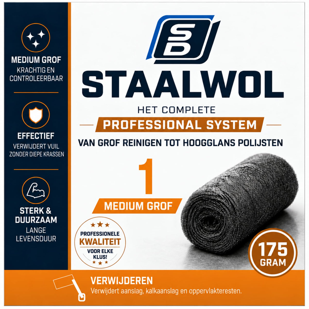 SD Staalwol 175 gram – Nr. 1 Medium
