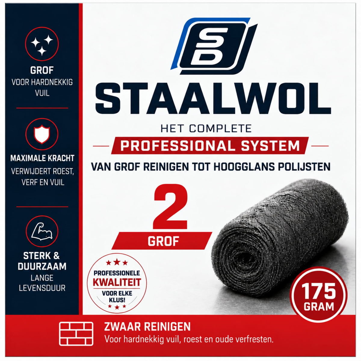 SD Staalwol 175 gram – Nr. 2 Grof